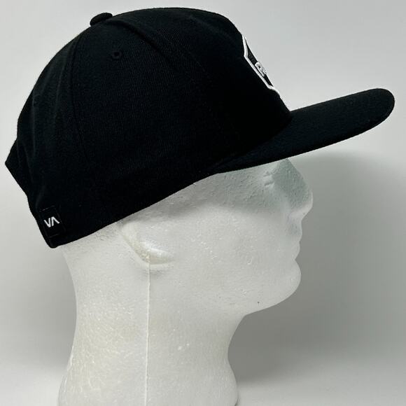 RVCA Hat Baseball Cap PM Tenore Skater Surfer Surfing MMA Snapback Mid Fit Black - Picture 7 of 9